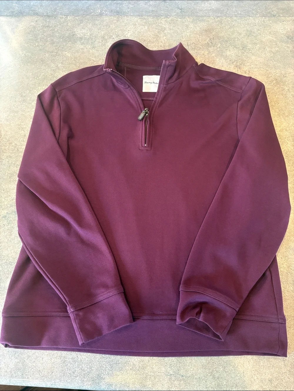 Men’s medium Tommy Bahama Quarter Zip Sweatshirt Burgundy/Maroon